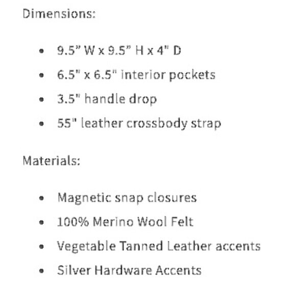 SALE! Lovi Petite Tote in Forest Green Wool Felt Leather Trim - Like New - Picture 13 of 13